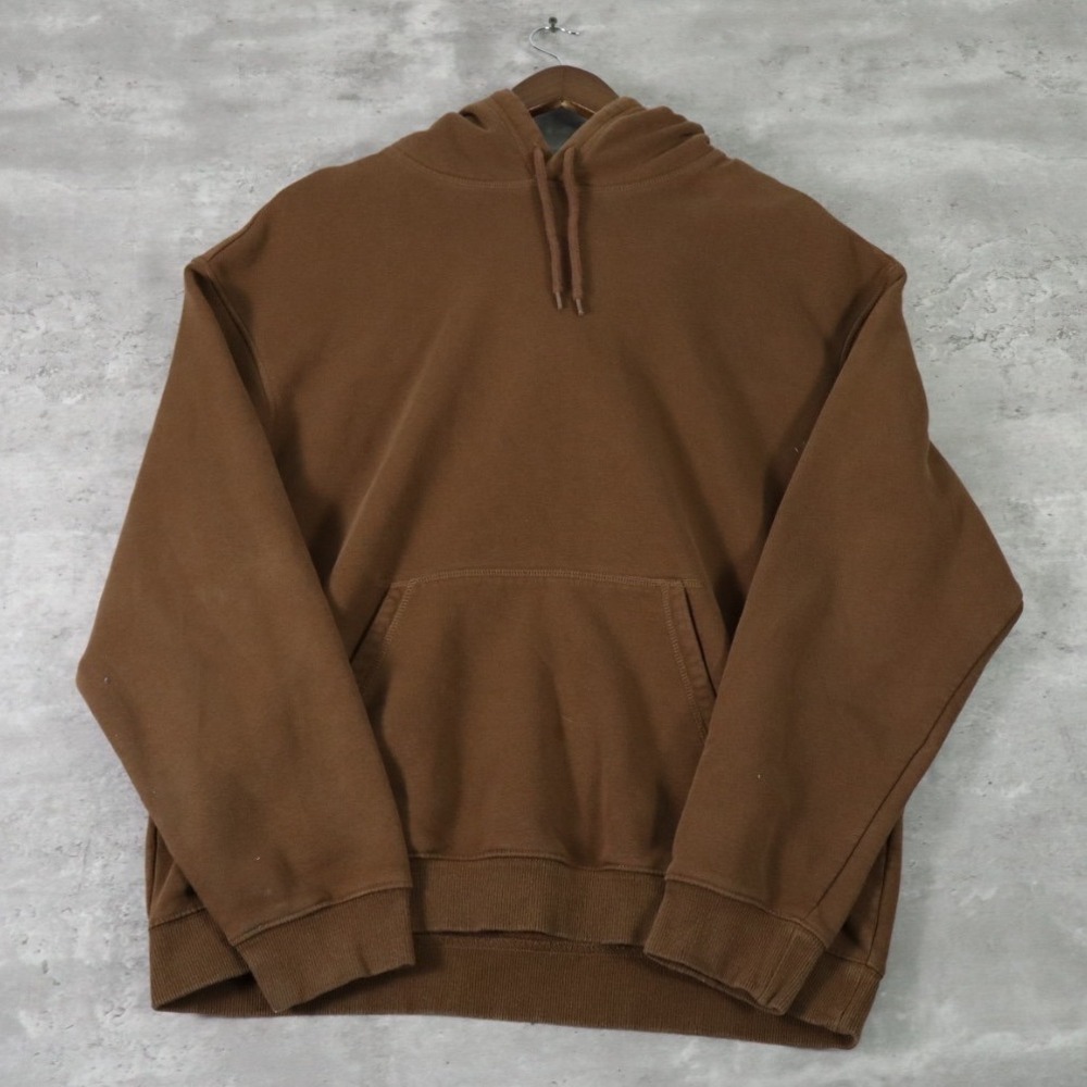 H&M Relaxed Fit Hoodie Large Brown Essential Pullover Sweatshirt